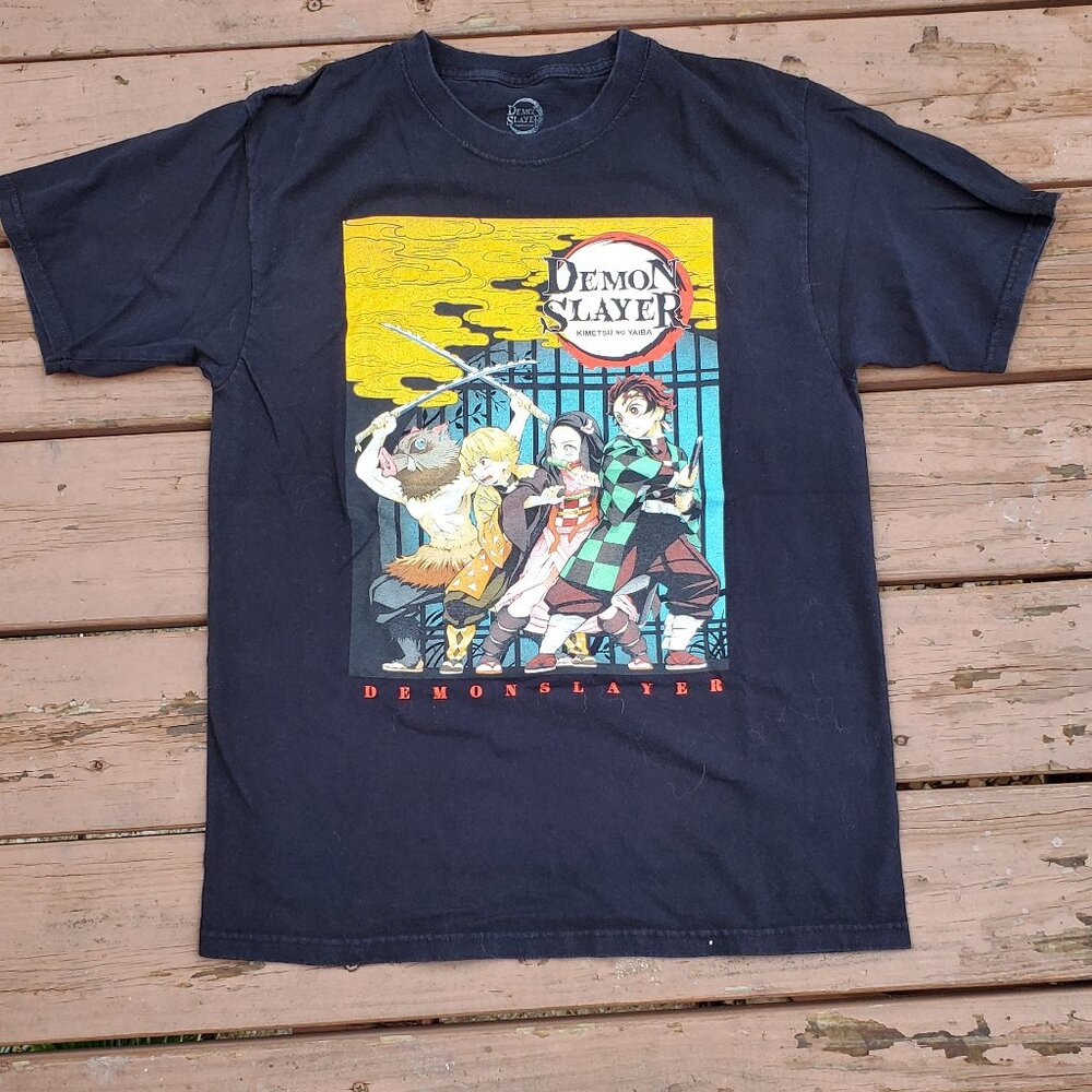 Demon Slayer Basic Graphic Black Tee - Size M